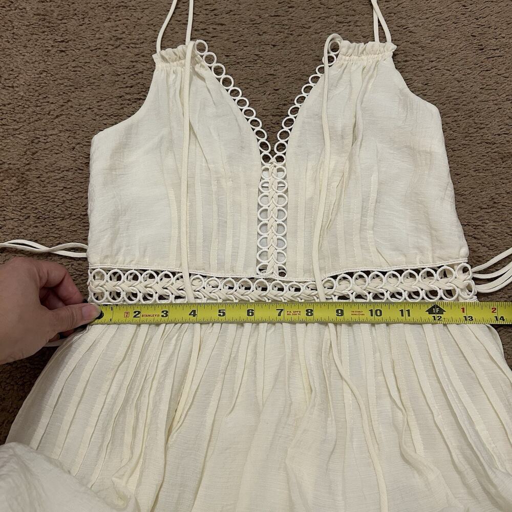Jonathan Simkhai Trista Summer Lace Up Mini In Ivory Size 2 - Picture 4 of 9